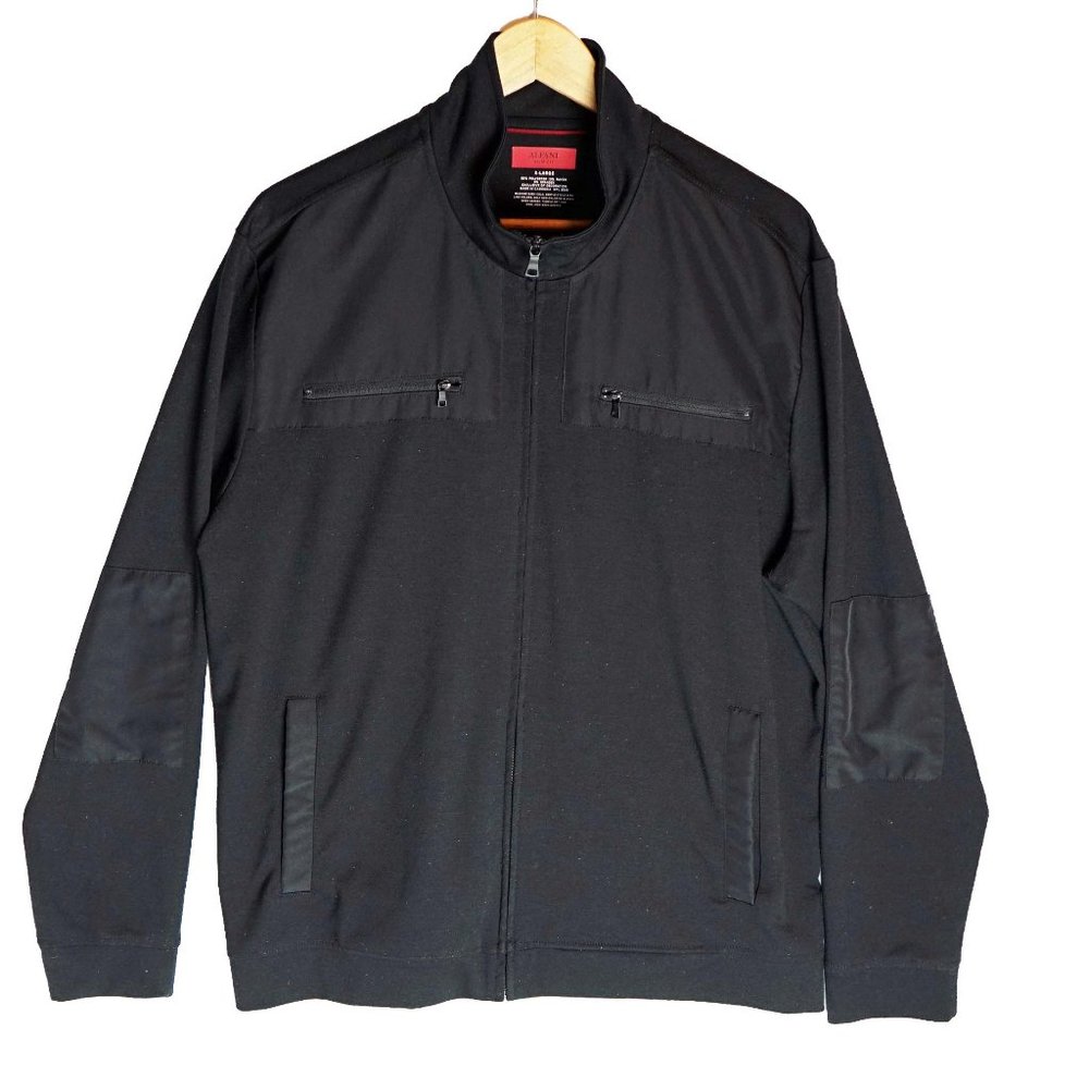 Men's Jacket XL Alfani Slim Fit Black bomber style